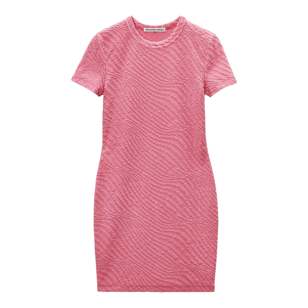 Club21 - T By Alexander Wang - Jacquard Logo Mini Dress - KNIT DRESSES - Pink