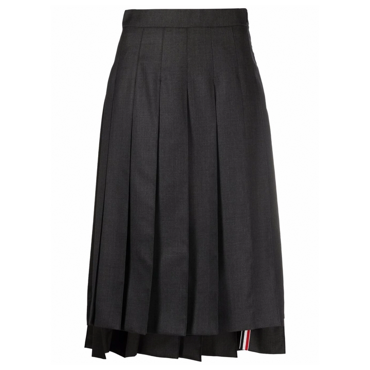 Below Knee Dropped Back Pleated Skirt Women