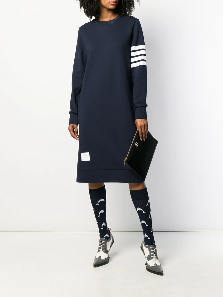 Thom-Browne-Below-Knee-Sweater-Dress-Navy-2