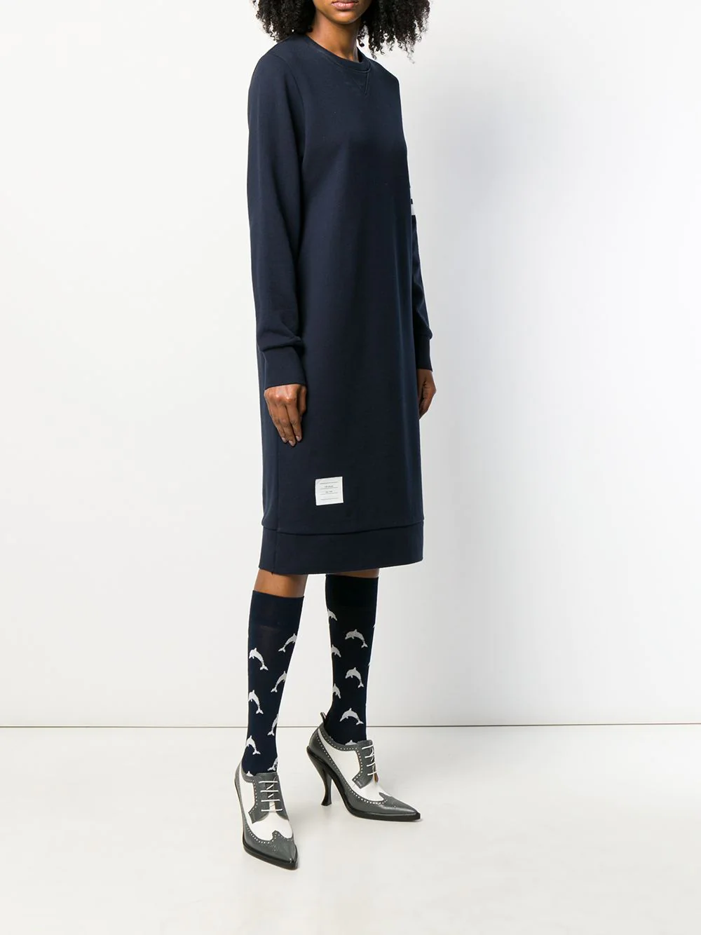 Thom-Browne-Below-Knee-Sweater-Dress-Navy-3