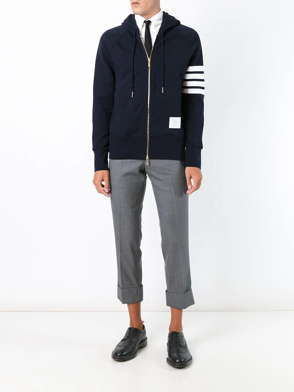 Thom Browne Classic Full Zip Hoodie Navy 2