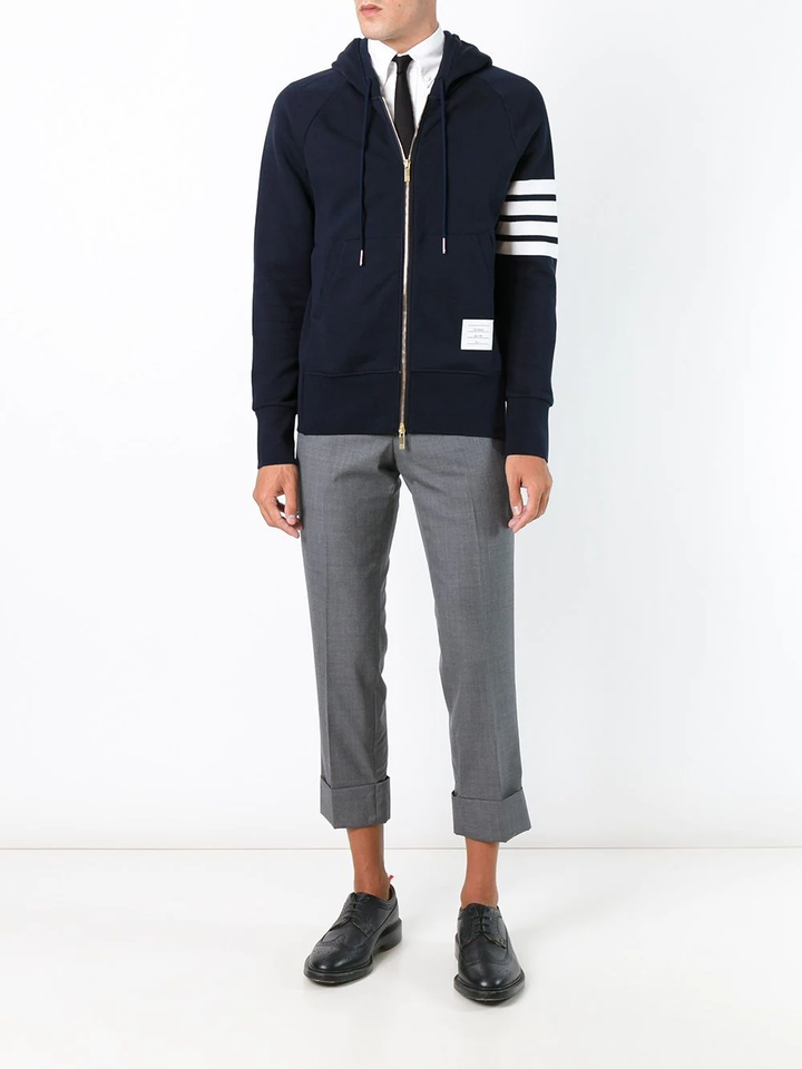 Thom Browne Classic Full Zip Hoodie Navy 2