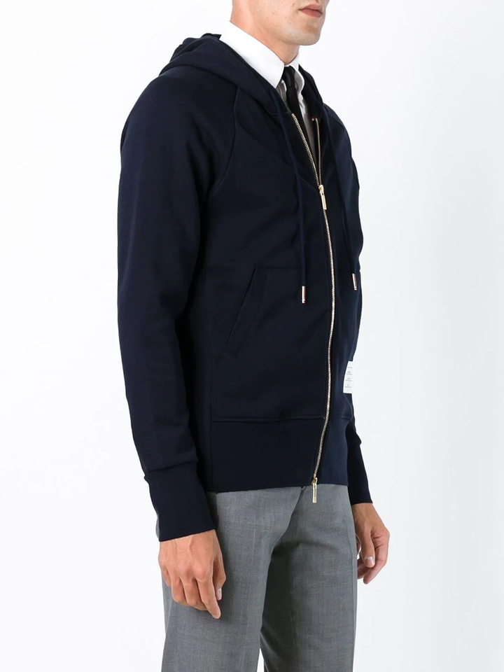 Thom Browne Classic Full Zip Hoodie Navy 3