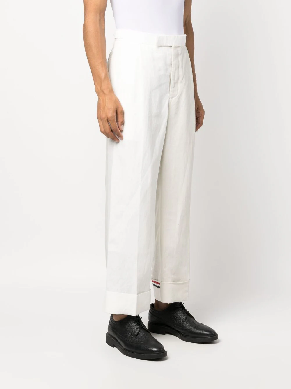 Thom-Browne-Classic-Rise-Side-Tab-Single-Pants-Off-White-3