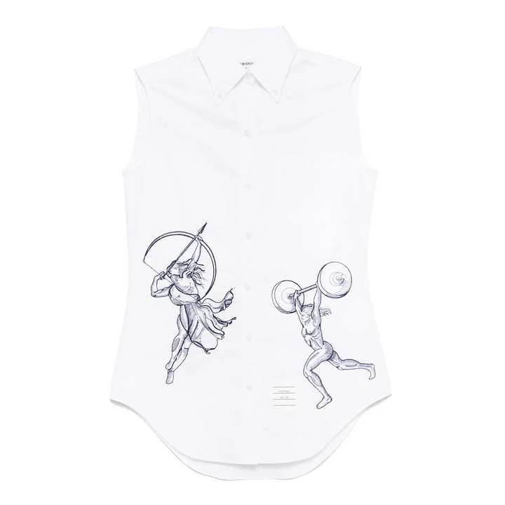 Classic Sleeveless Point Collar Blouse