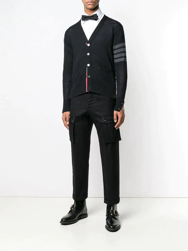 Thom-Browne-Classic-V-Neck-Cardigan-Black-2