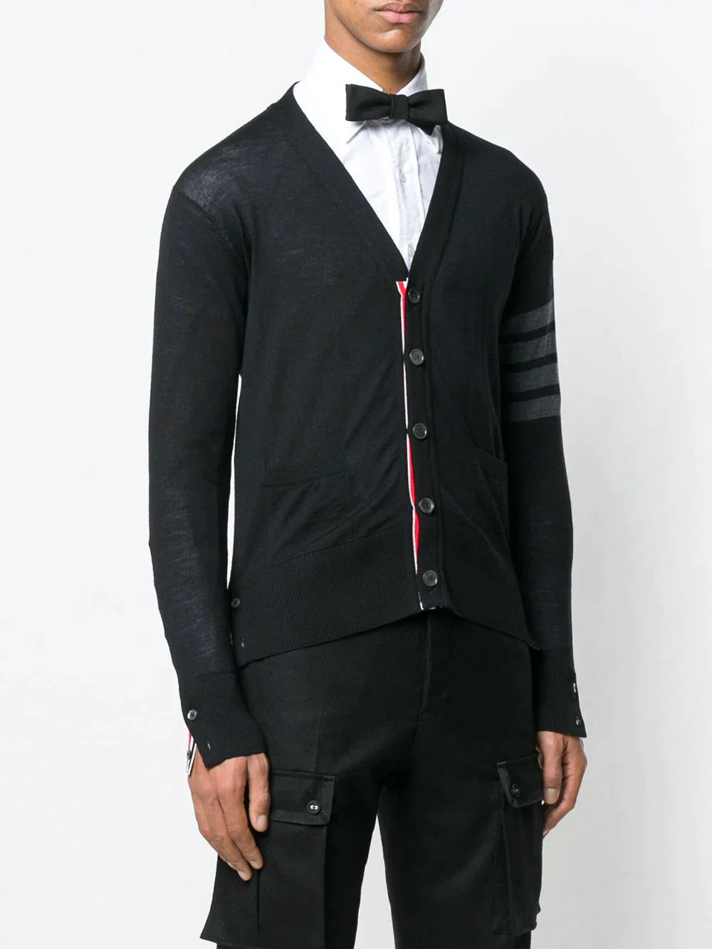 Thom-Browne-Classic-V-Neck-Cardigan-Black-3