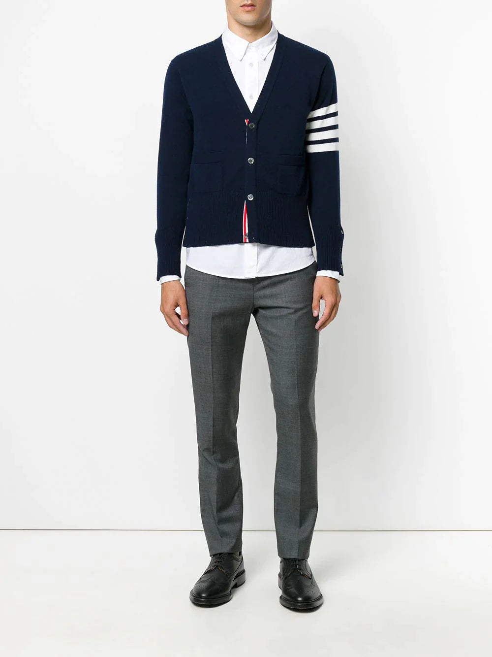 Thom-Browne-Classic-V-Neck-Cardigan-Navy-2