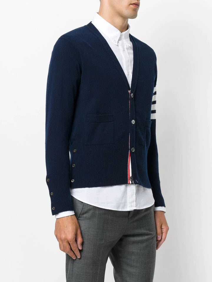 Thom-Browne-Classic-V-Neck-Cardigan-Navy-3