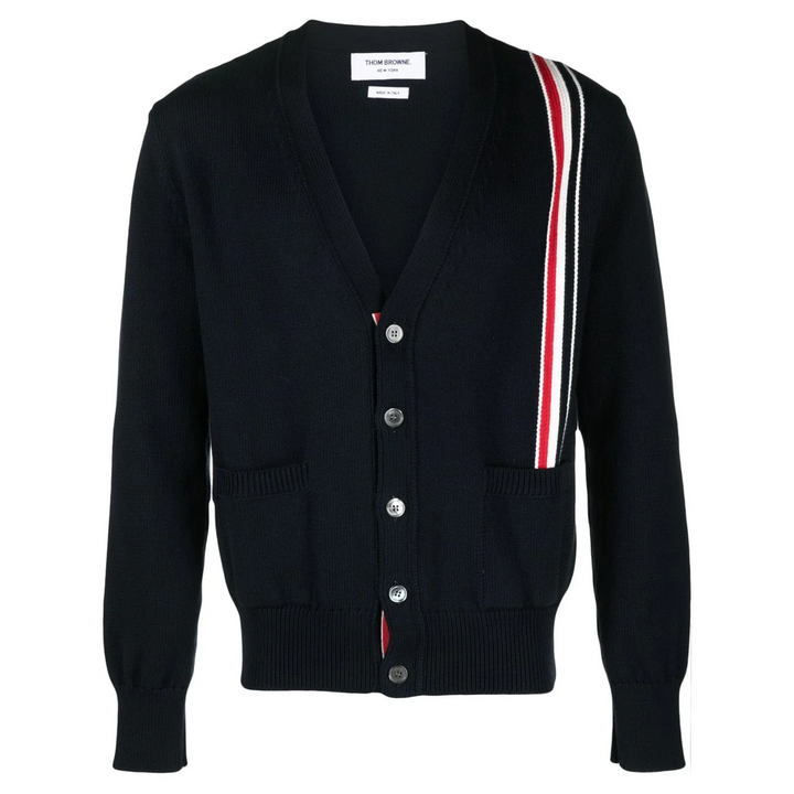 Jersey Stitch Relaxed Fit V Neck Cardigan Men