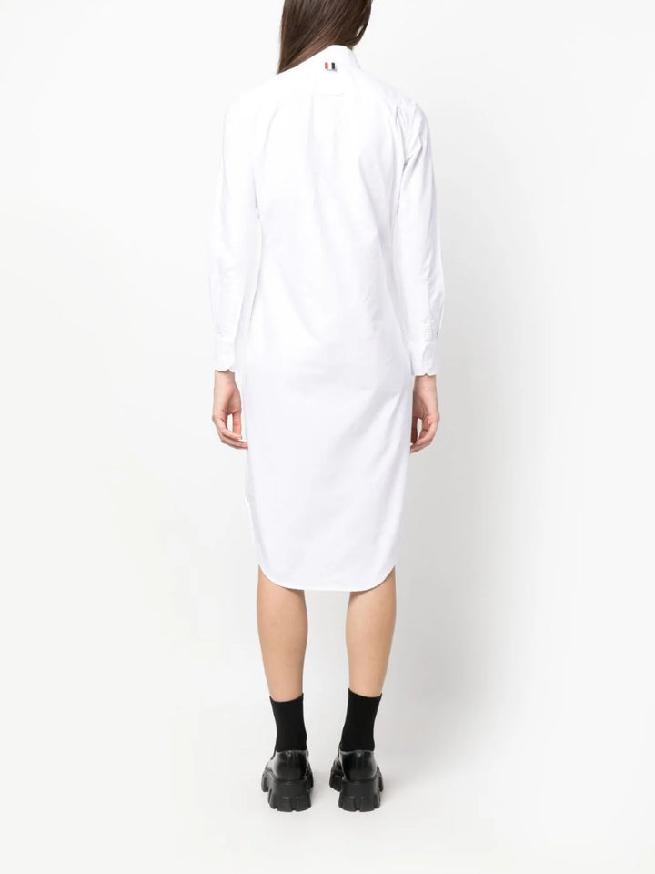 Thom-Browne-Knee-Length-Point-Collar-Shirt-White-4
