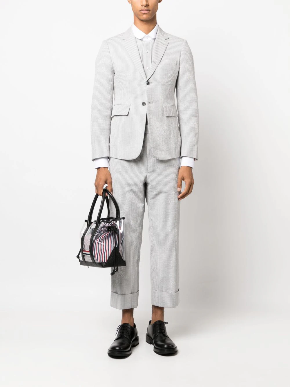 Thom-Browne-Low-Rise-Drop-Crotch-Bakcstrap-Pants-Light-Grey-2