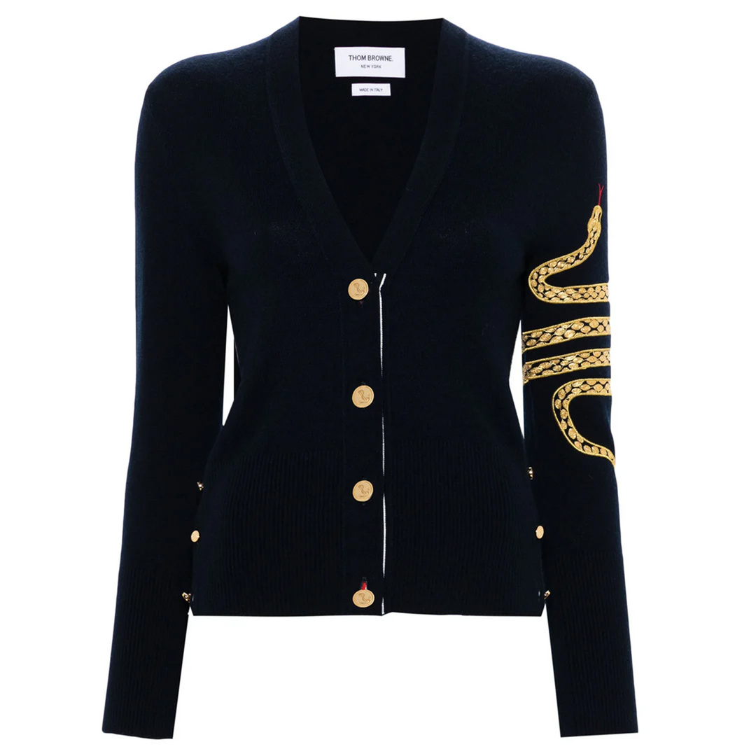 Lunar New Year Embroidered Snake Cardigan Women