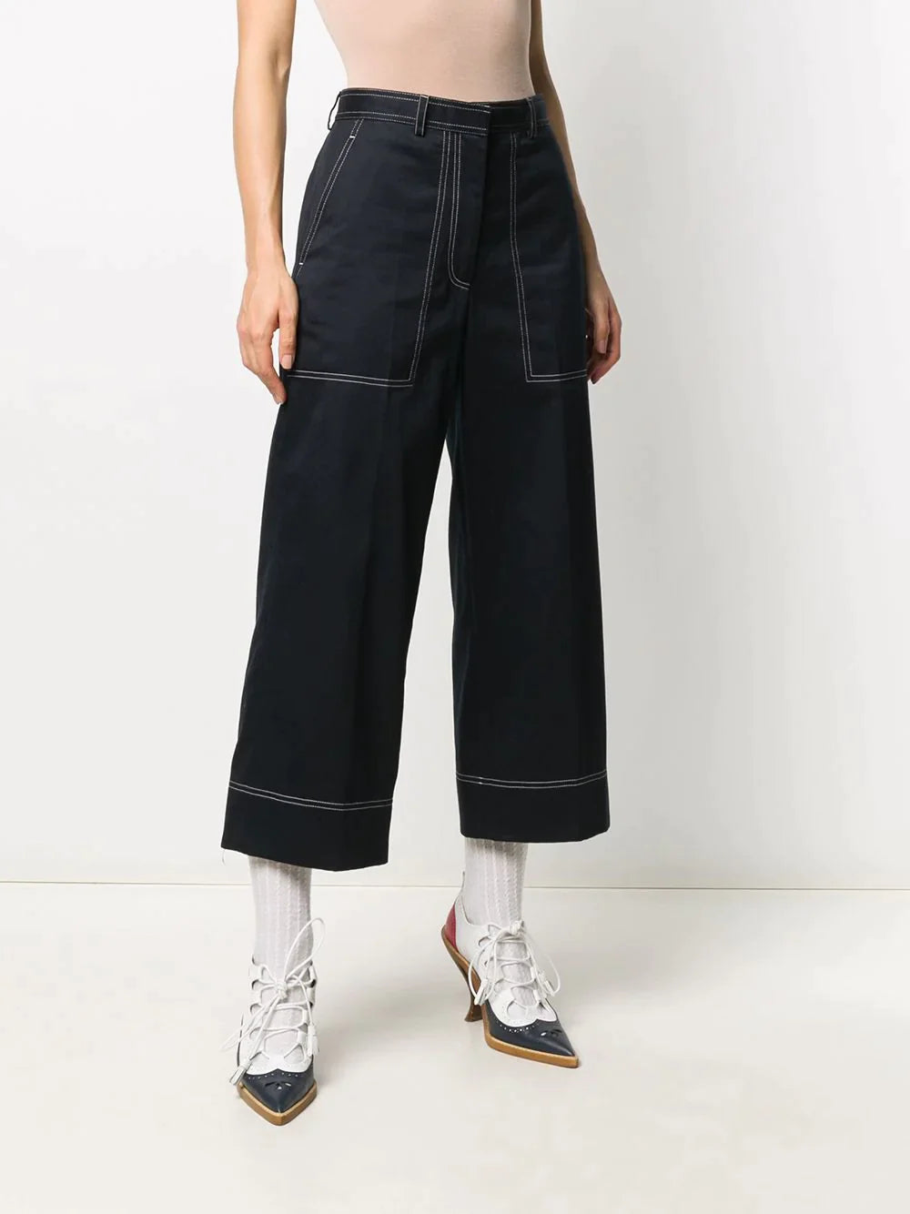 Thom Browne Sack Trousers With Top Stitching Finished Navy 3