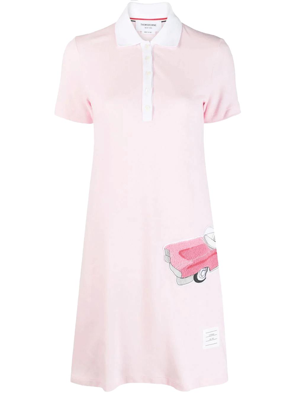       Thom-Browne-Short-Sleeve-Polo-Dress-Pink-1