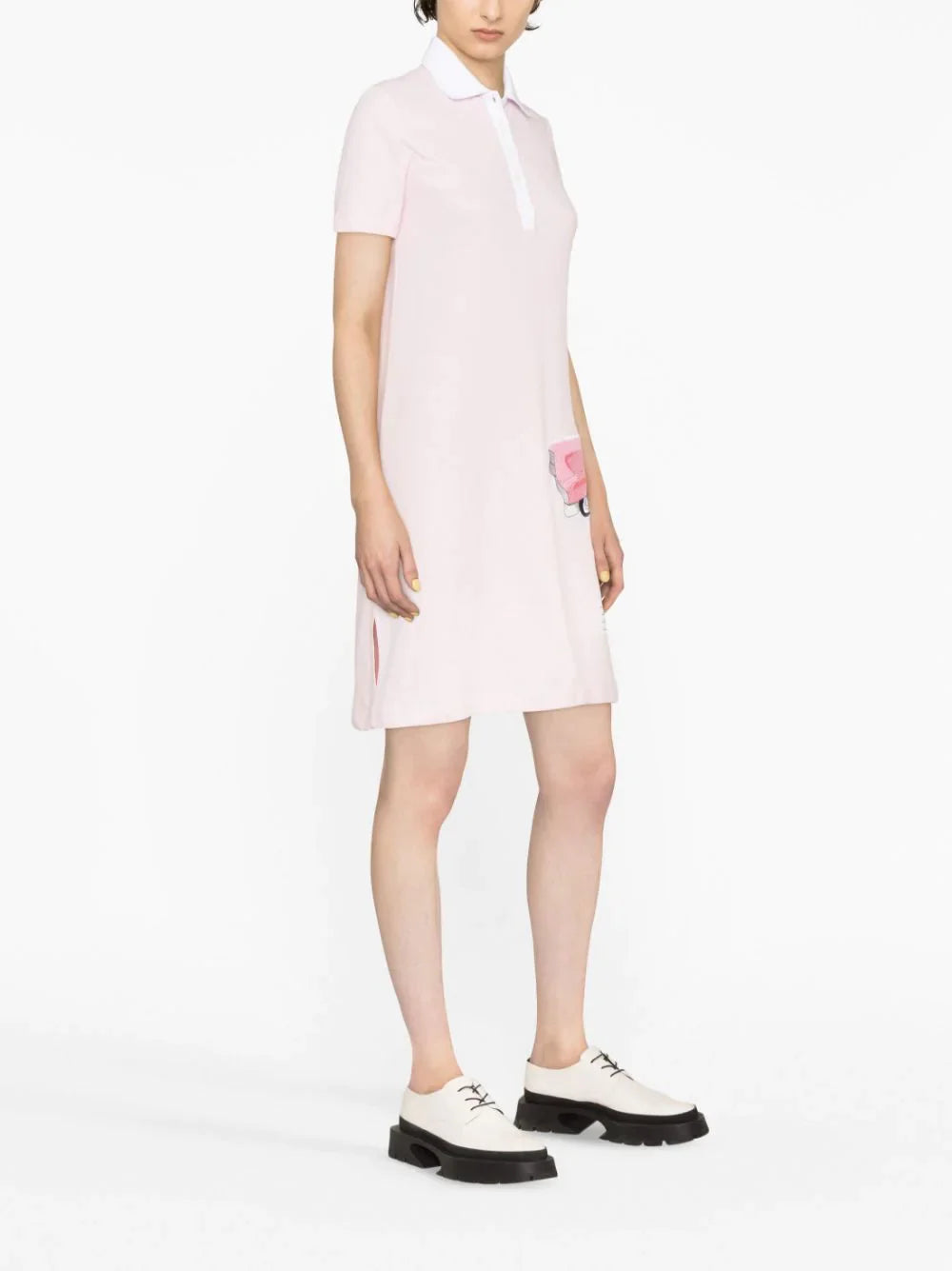 Thom-Browne-Short-Sleeve-Polo-Dress-Pink-4