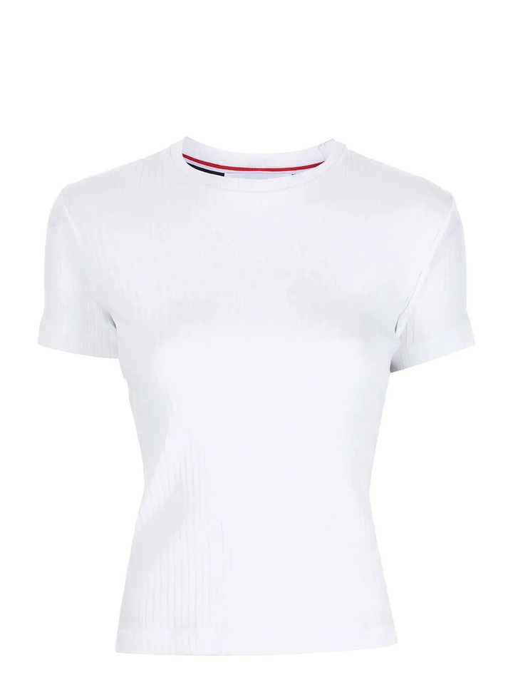 Thom Browne Short Sleeve Tee With 4Bar Side White 1