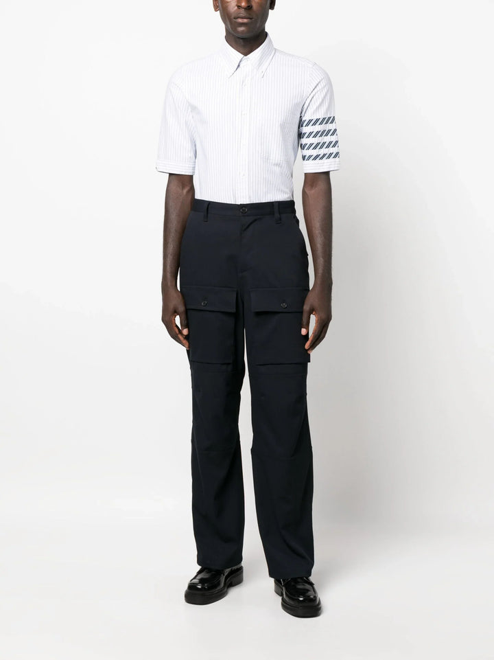 Thom-Browne-Straight-Fit-Button-Down-Shirt-Blue-2