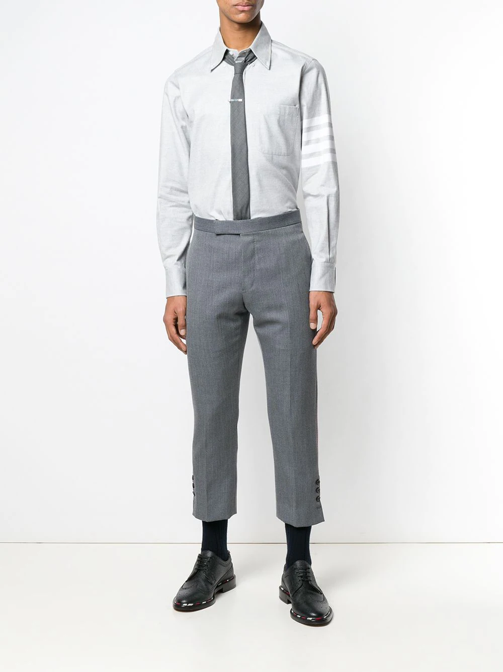 Thom-Browne-Straight-Fit-Long-Sleeve-Shirt-Grey-2