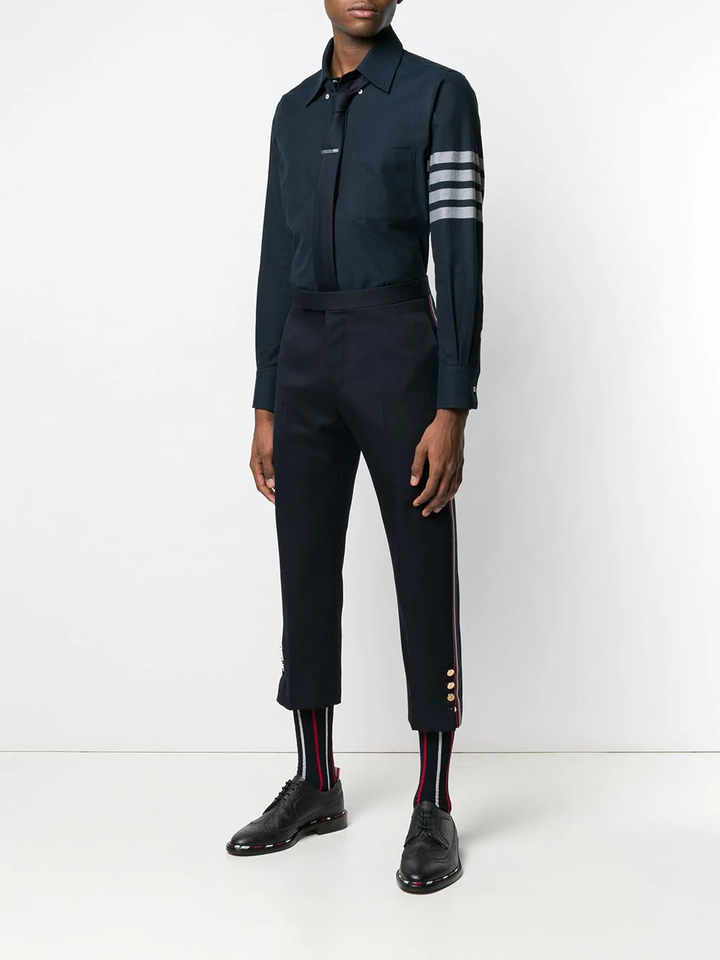 Thom-Browne-Straight-Fit-Long-Sleeve-Shirt-Navy-2