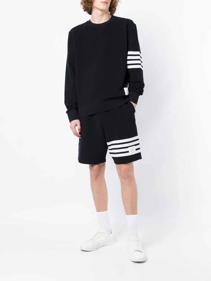 Thom-Browne-Sweat-Shorts-With-4Bar-In-Cotton-Navy-2