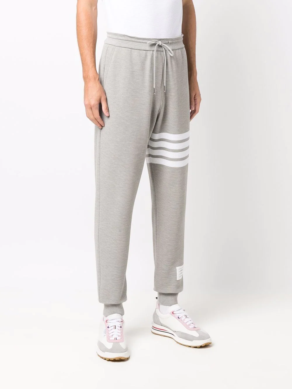 Thom Browne Sweatpants With 4Bar In Cotton Light Grey 3