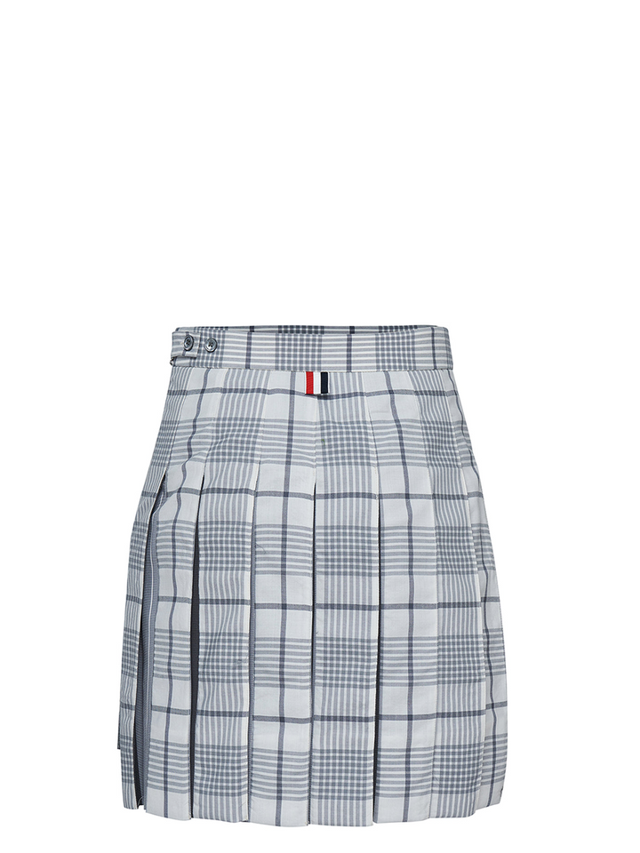 Thom Browne Thigh Length Dropped Back Pleated Skirt Grey 2