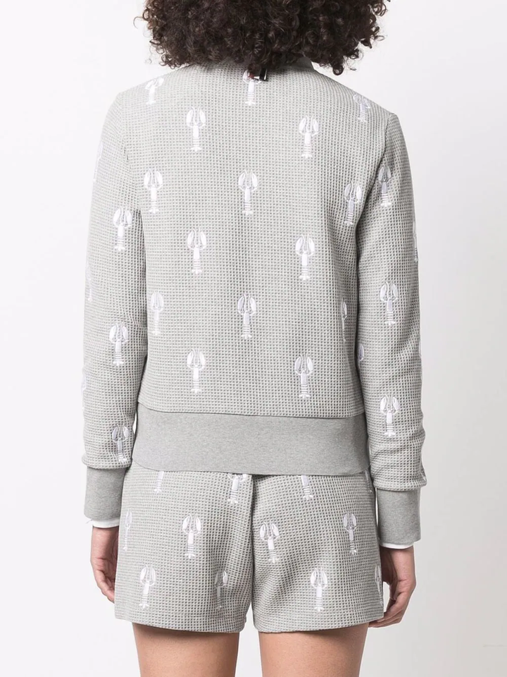 Thom-Browne-Vneck-Cardigan-With-Satin-Stitch-Light-Grey-4