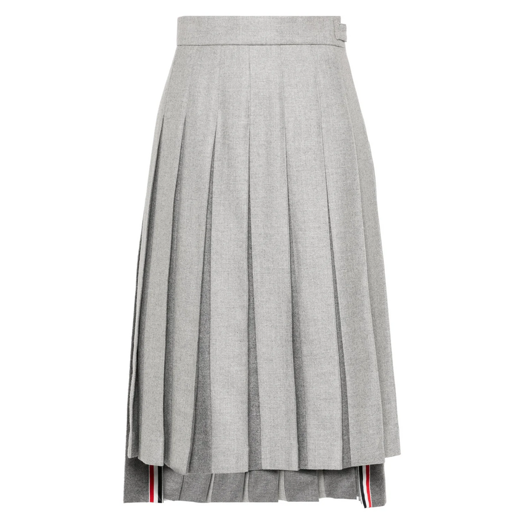 Wool Flannel Pleated Skirt