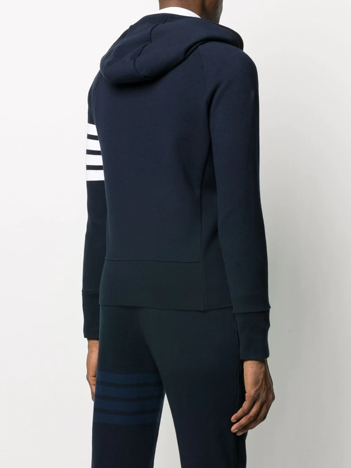 Thom-Browne-Zip-Hoodie-With-4Bar-In-Loopback-Navy-4