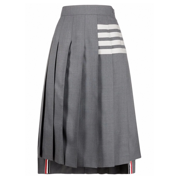 Below Knee Drp Bck Pleated Skirt Women