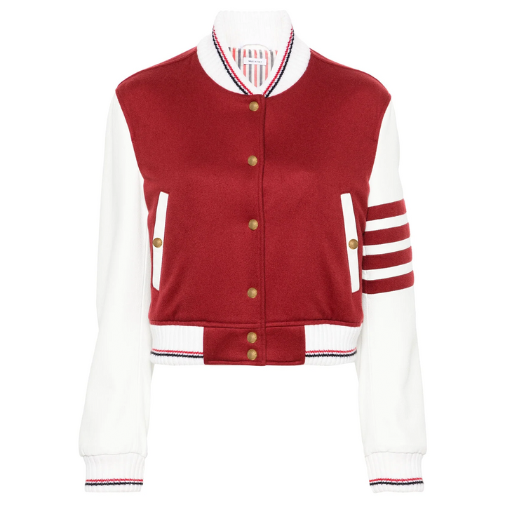 Cropped Varsity Jacket With 4Bar