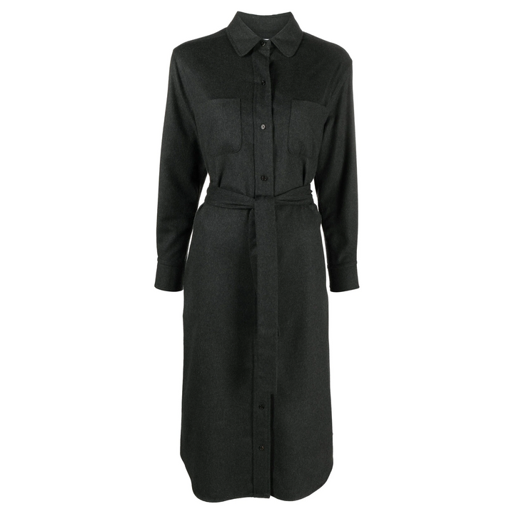 Silk Cashmere Maxi Shirt Dress