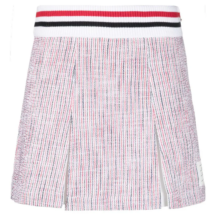 Tweed Seersucker Pleated Skirt Women