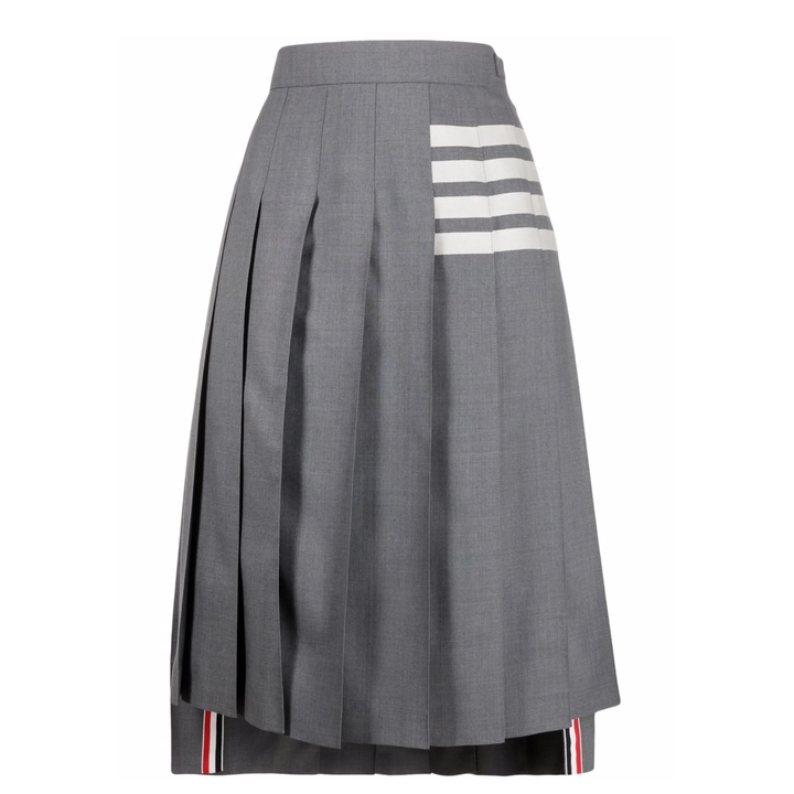 Thom_Browne_Below_Knee_Dropped_Back_Pleated_Skirt_Women_Grey