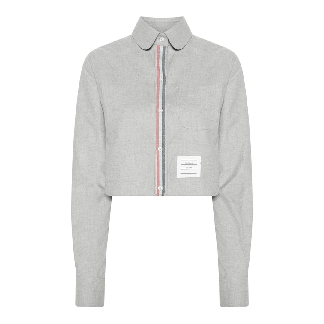 Club21 - Thom Browne - Classic Cropped Round Collar Top Women - BLOUSES - Grey