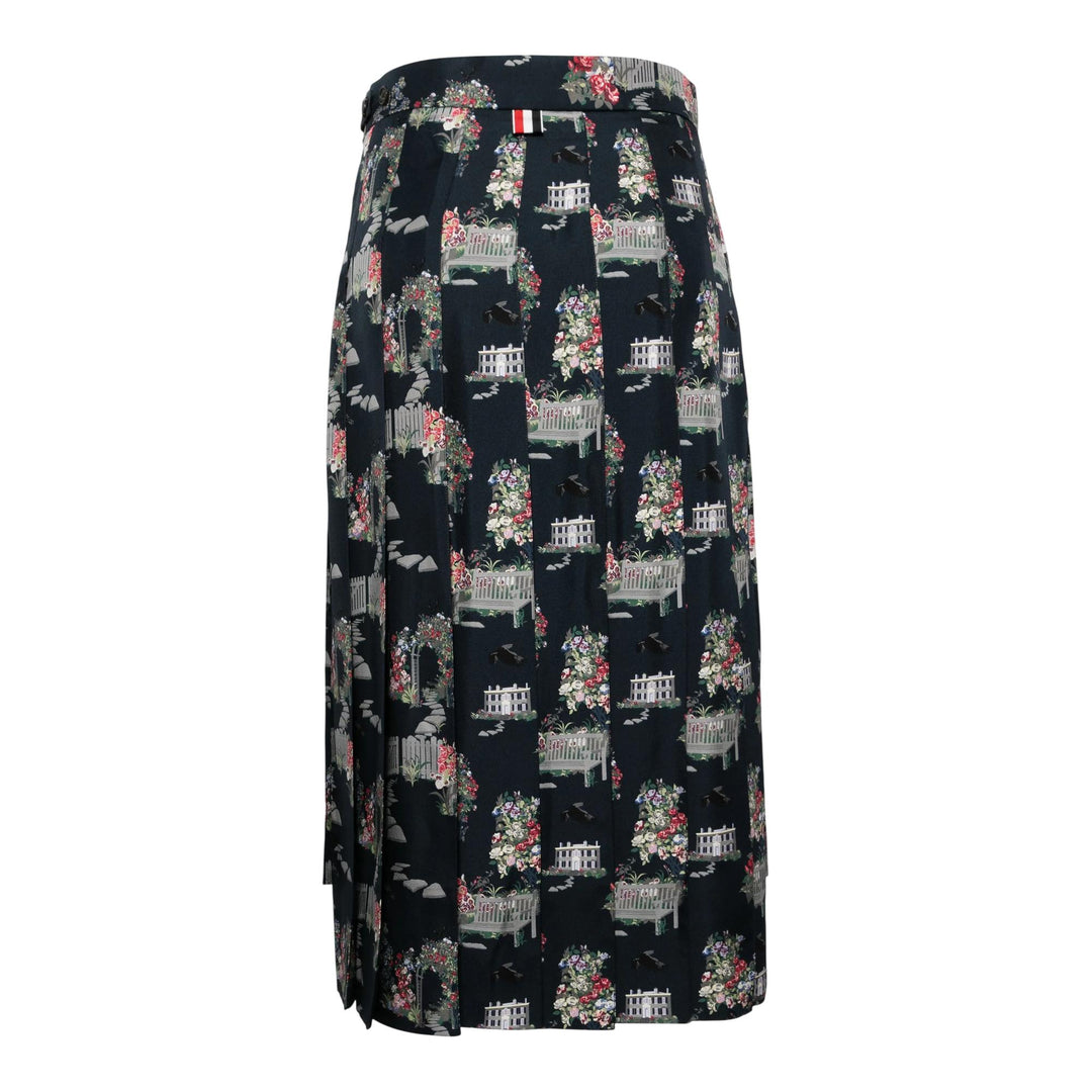 Club21 - Thom Browne - Classic Knee Length Dropped Skirt Women - SKIRTS - Navy