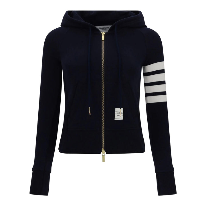Club21 - Thom Browne - Classic Loopback 4-Bar Full Zip Hoodie Women - JACKETS - Navy
