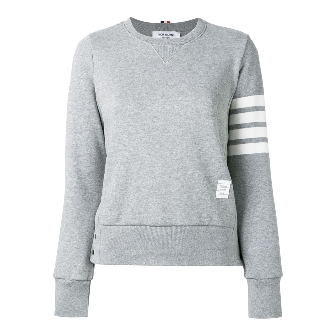 Club21 - Thom Browne - Classic Loopback 4-Bar Sweatshirt Women - SWEATSHIRTS - Light Grey