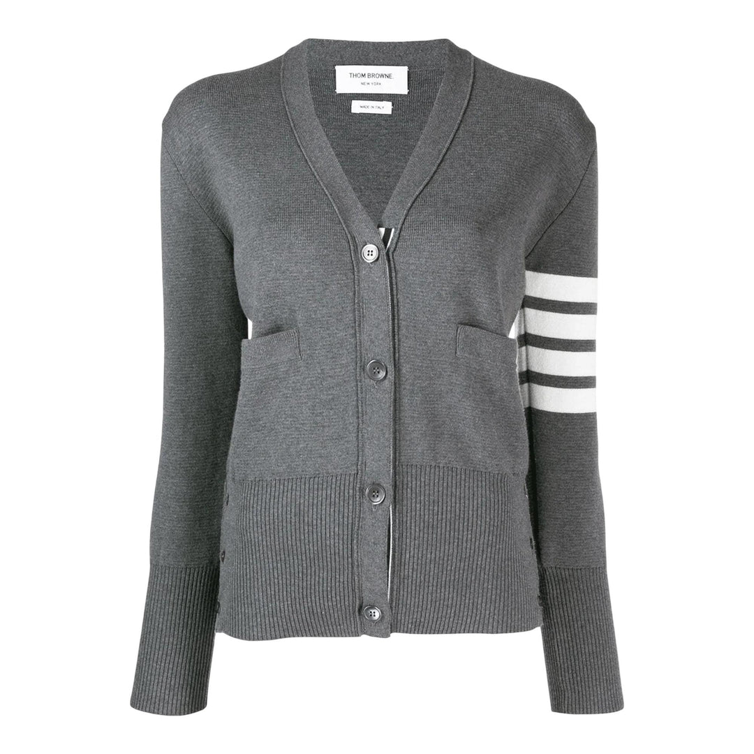 Club21 - Thom Browne - Classic Milano Stitch Cardigan Women - CARDIGANS - Grey