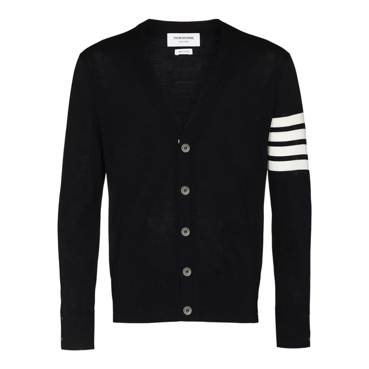 Club21 - Thom Browne - Classic V-Neck Cardigan With 4 Bar Men - CARDIGANS - Navy