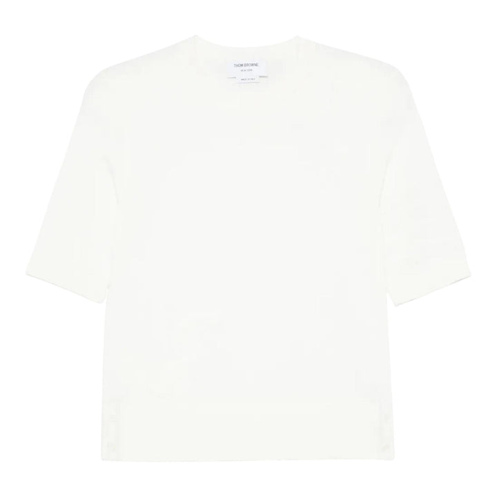 Club21 - Thom Browne - Feather Intarsia Pointelle 4-Bar Tee Women - TEES - White