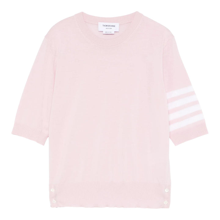 Club21 - Thom Browne - Fine Merino Wool 4-Bar Tee Women - TEES - Light Pink