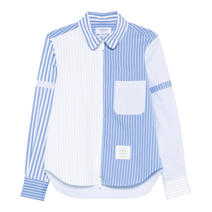 Club21 - Thom Browne - Funmix Armband Pinstripe Poplin Shirt Men - SHIRTS - Blue
