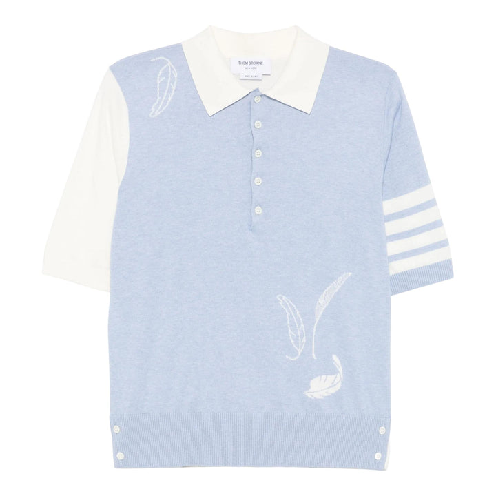 Club21 - Thom Browne - Funmix Feather Intasia 4-Bar Polo Men - POLOS - Light Blue
