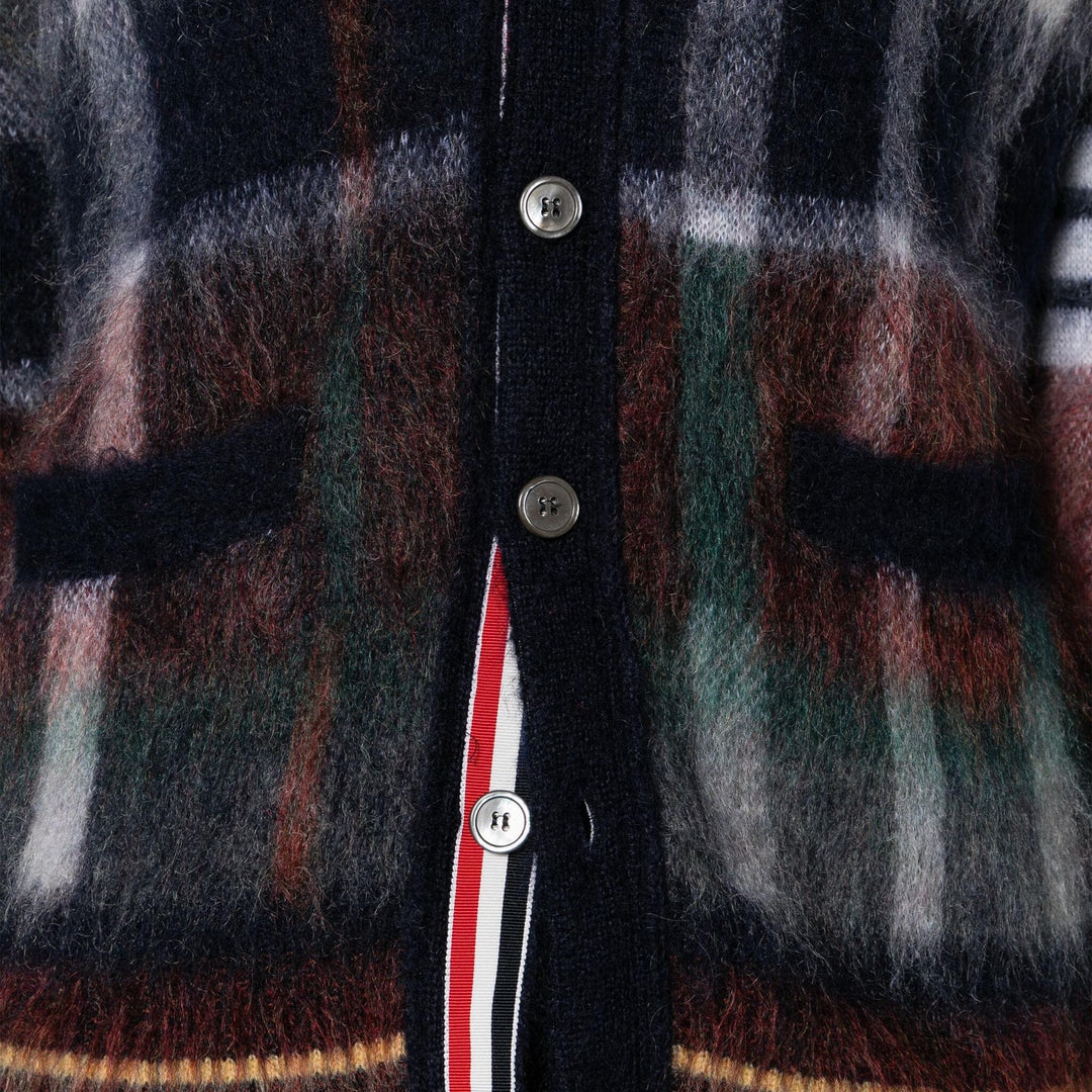 Club21 - Thom Browne - Gingham Hector Tartan Check Cardigan Men - CARDIGANS - Multi