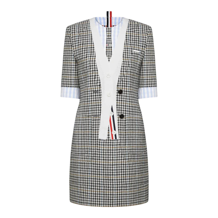 Club21 - Thom Browne - Gunclub Check Hunting Tweed Trompe L'Oeil Dress Women - WOVEN DRESSES - Multi