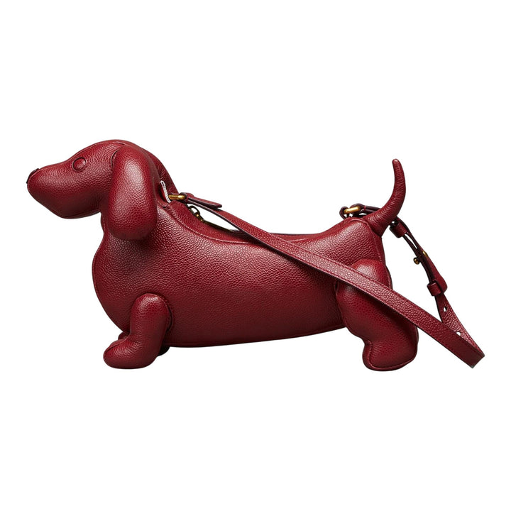 Club21 - Thom Browne - Hector Baguette Bag In Pebble Women - HANDBAGS - Burgundy