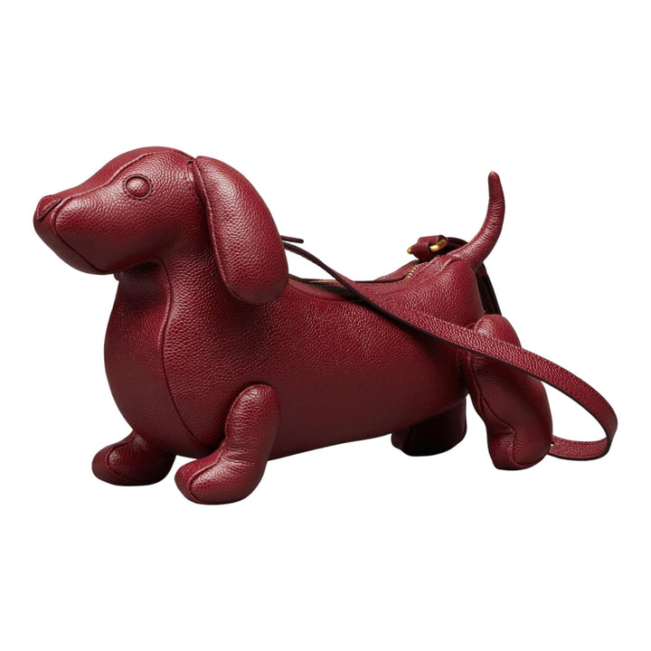 Club21 - Thom Browne - Hector Baguette Bag In Pebble Women - HANDBAGS - Burgundy