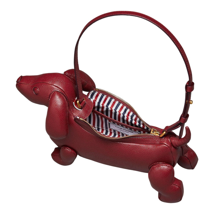 Club21 - Thom Browne - Hector Baguette Bag In Pebble Women - HANDBAGS - Burgundy